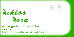 miklos mora business card